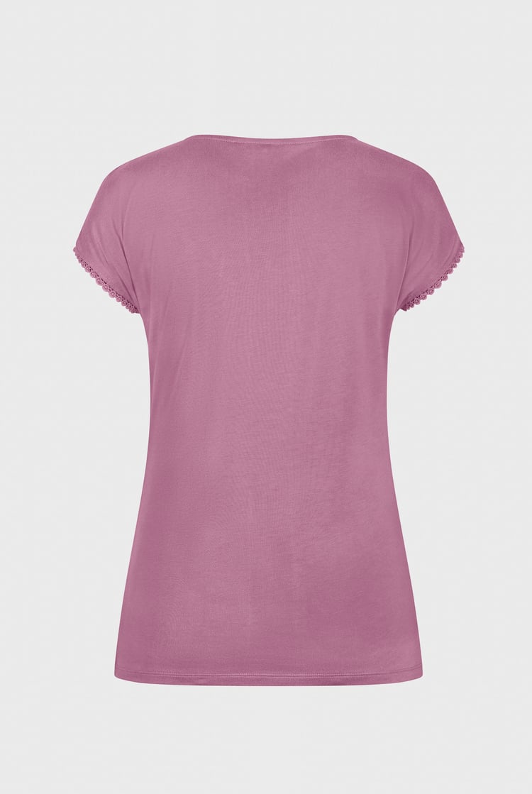 Boat Neck Front Lace Trim Tops