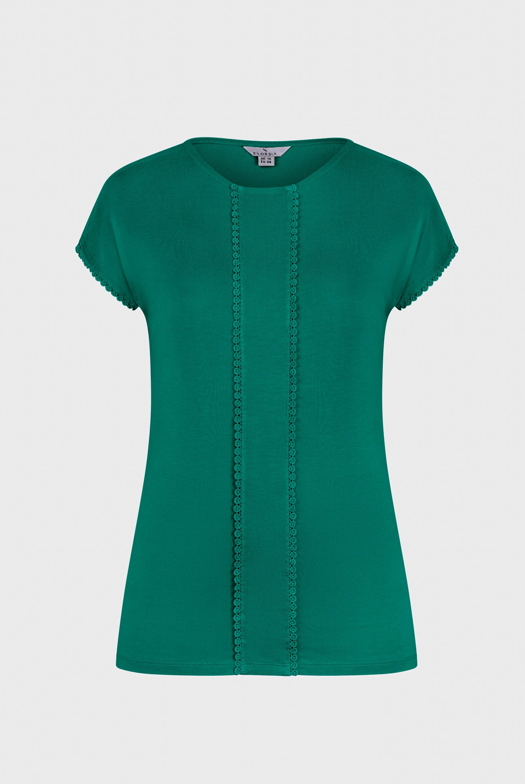 Boat Neck Front Lace Trim Tops