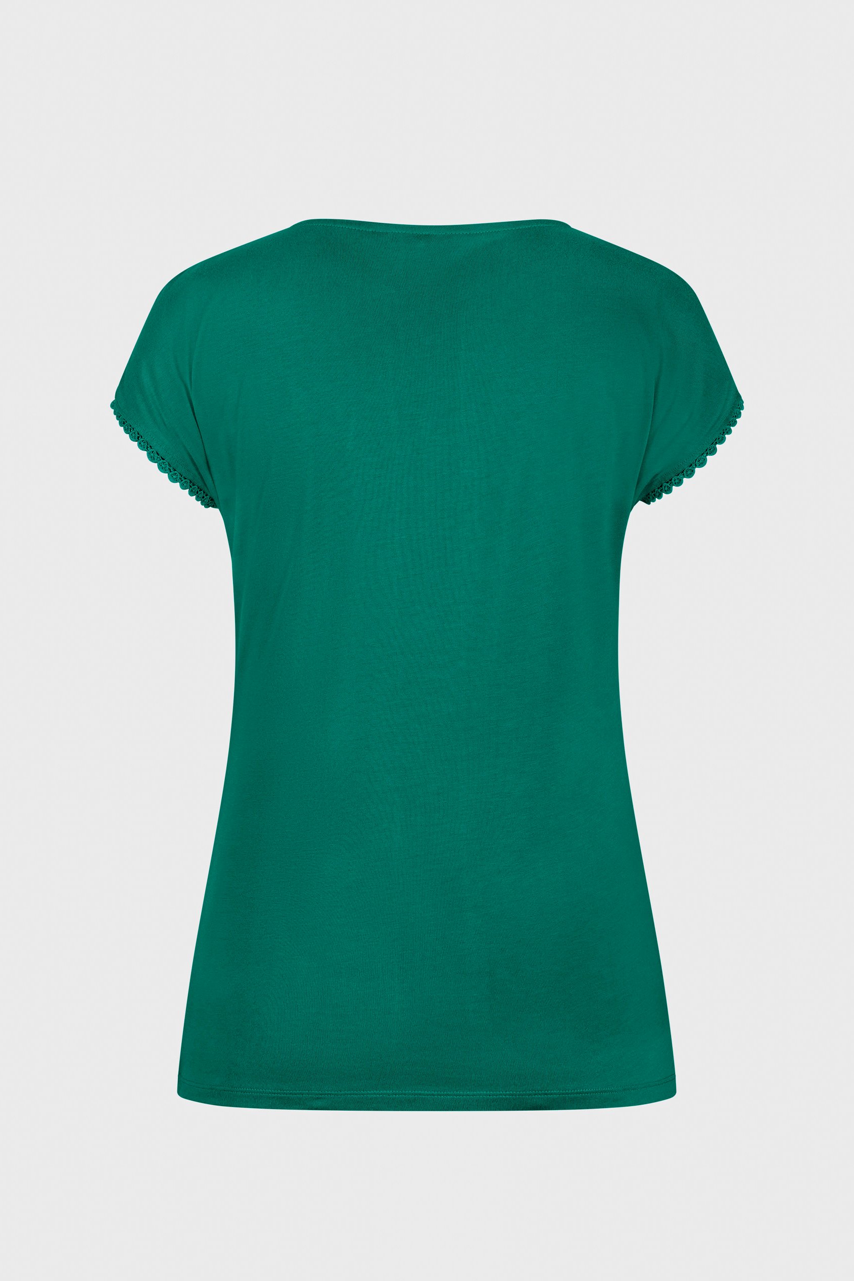 Boat Neck Front Lace Trim Tops