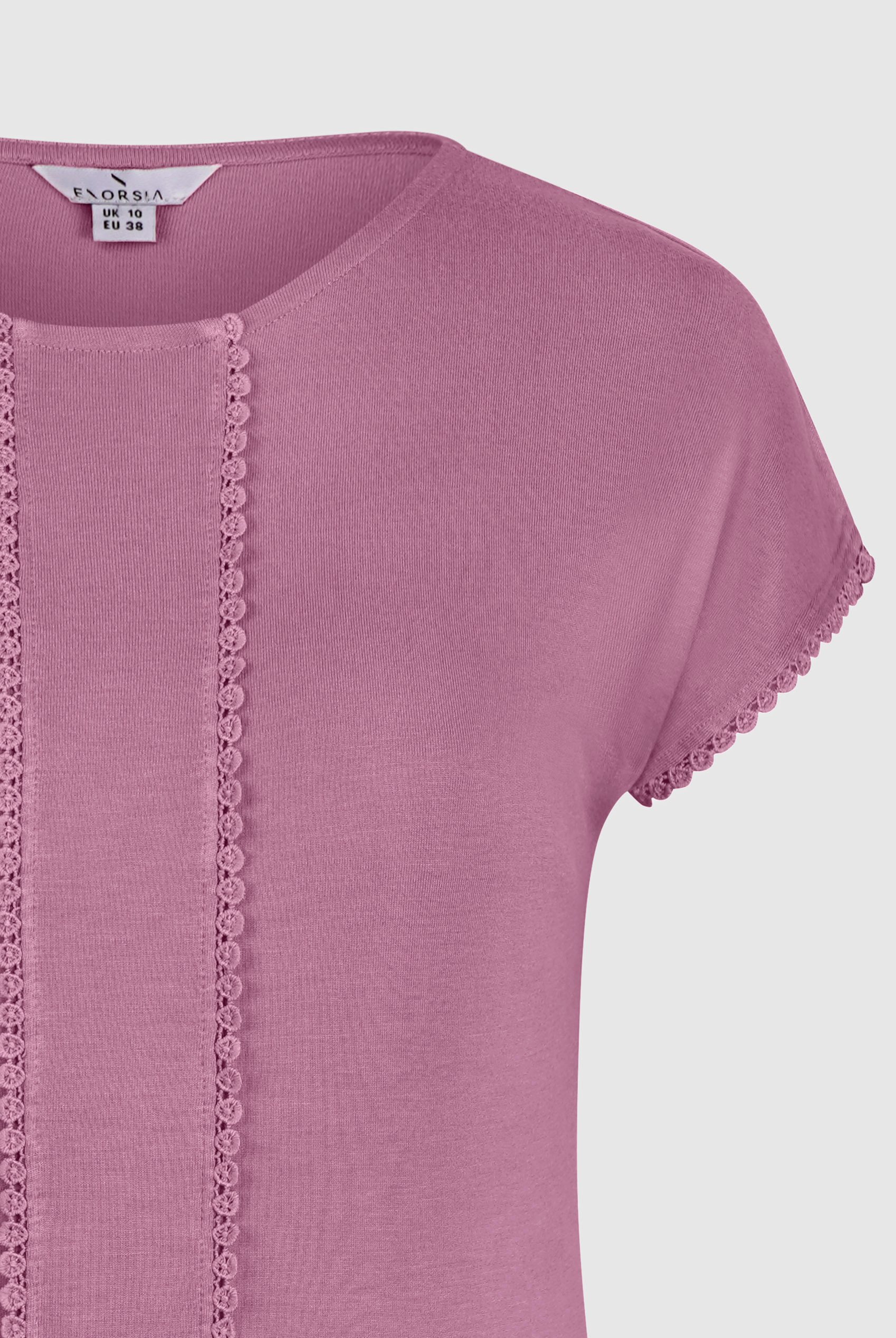 Boat Neck Front Lace Trim Tops