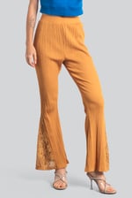 High Waisted Lace Insert Flare Leggings