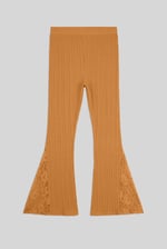 High Waisted Lace Insert Flare Leggings