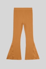 High Waisted Lace Insert Flare Leggings