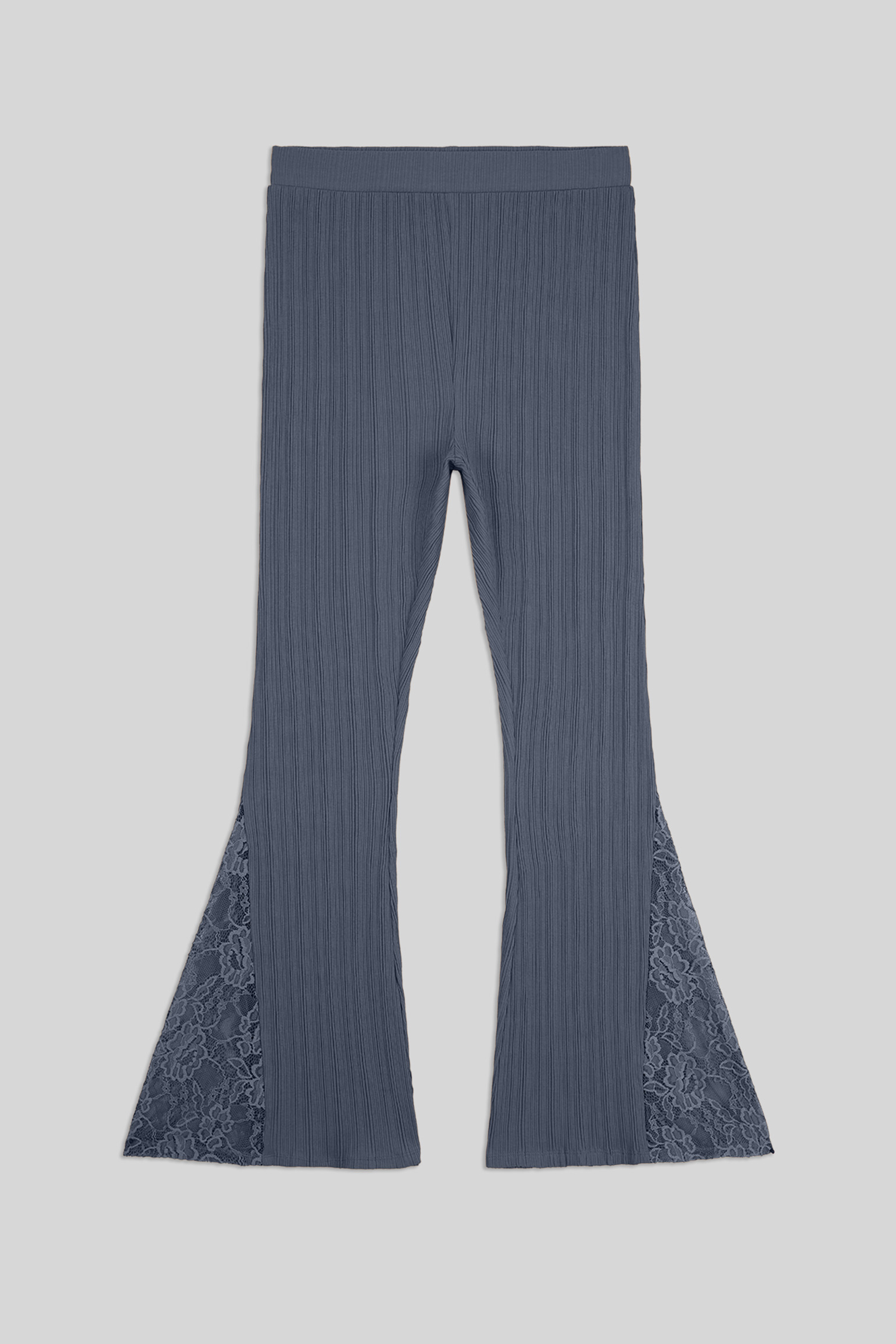 High Waisted Lace Insert Flare Leggings