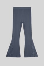 High Waisted Lace Insert Flare Leggings