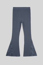 High Waisted Lace Insert Flare Leggings