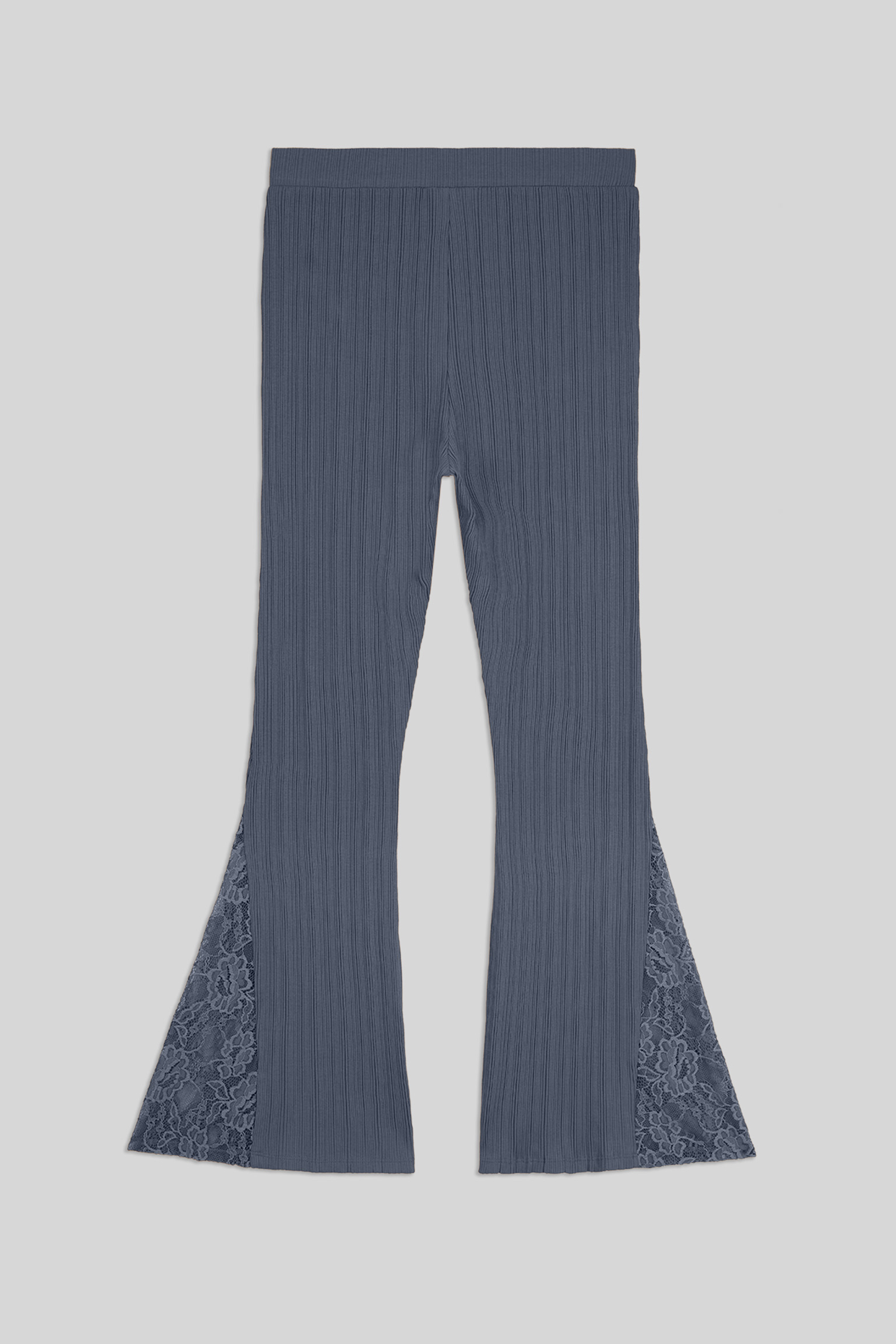 High Waisted Lace Insert Flare Leggings