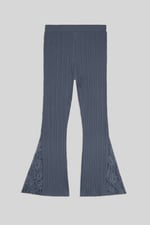 High Waisted Lace Insert Flare Leggings