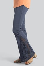 High Waisted Lace Insert Flare Leggings