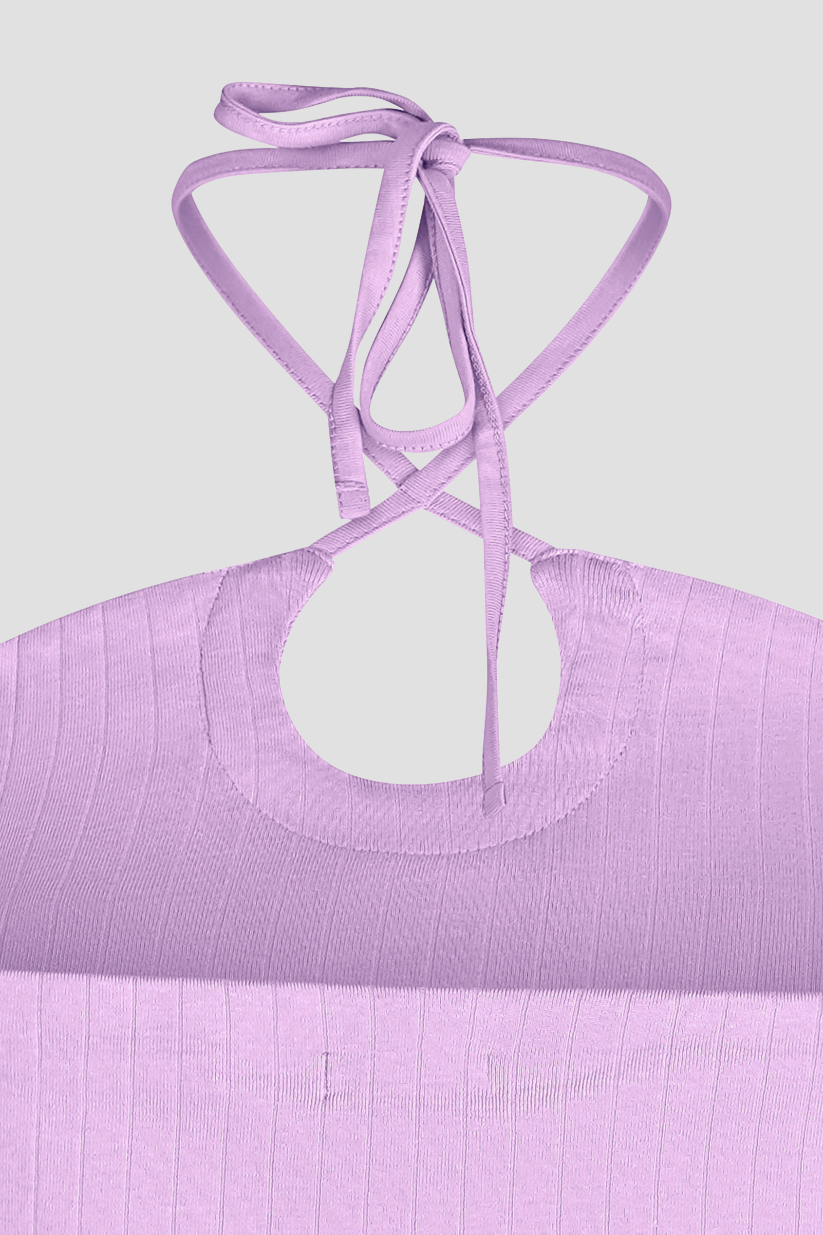 Halter Neck Ribbed Cami Vest Top