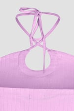 Halter Neck Ribbed Cami Vest Top