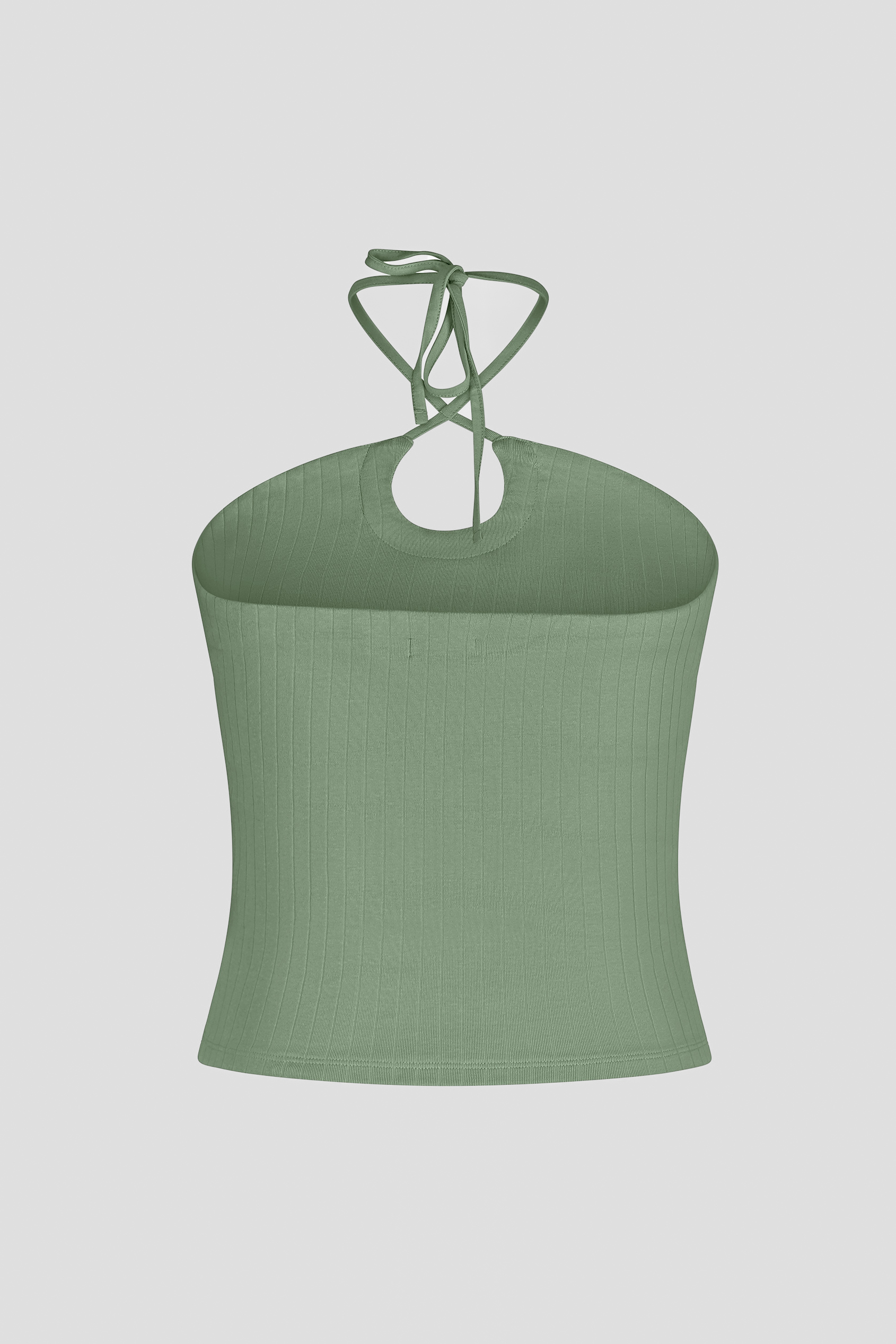 Halter Neck Ribbed Cami Vest Top
