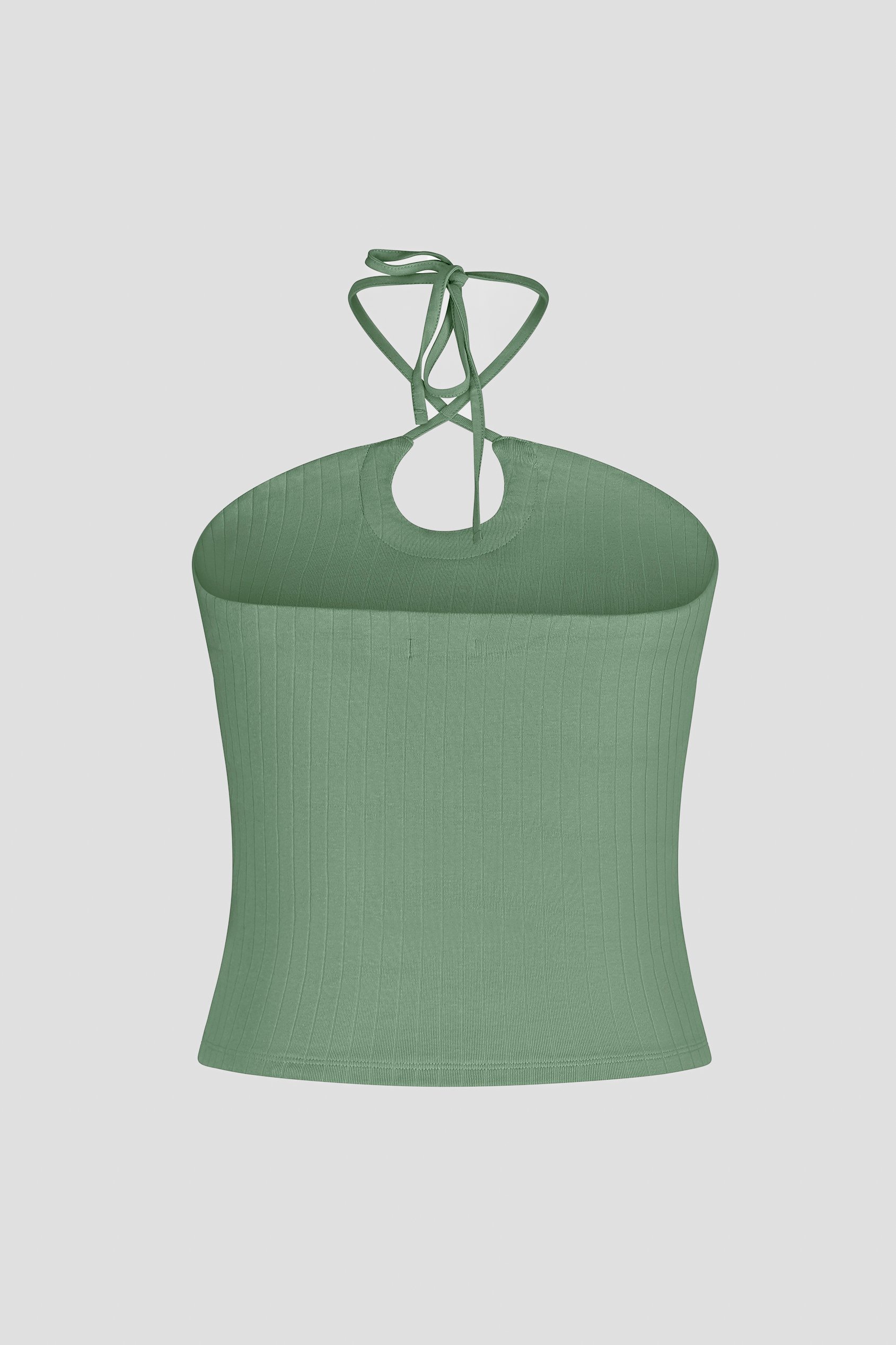 Halter Neck Ribbed Cami Vest Top