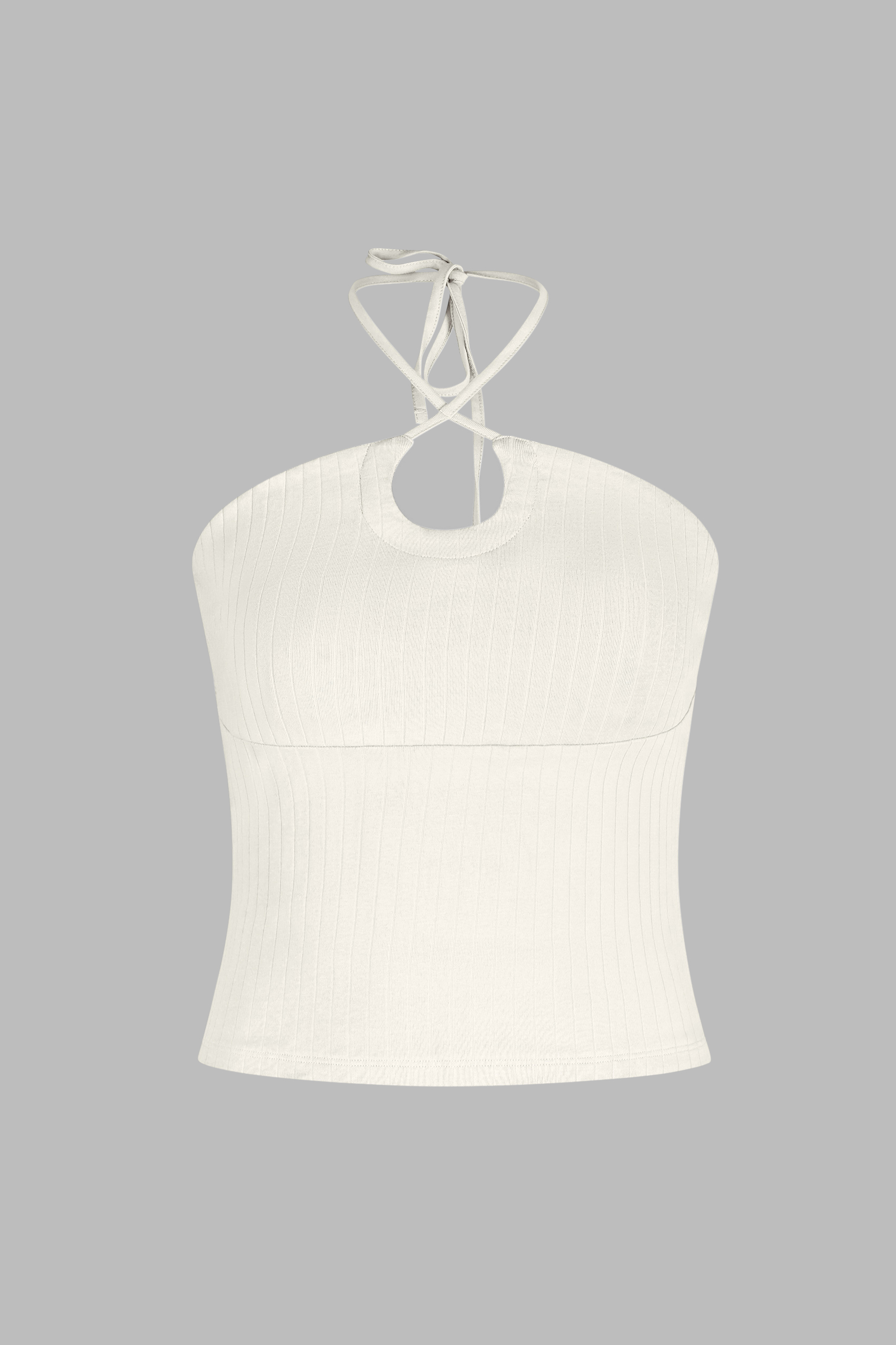 Halter Neck Ribbed Cami Vest Top