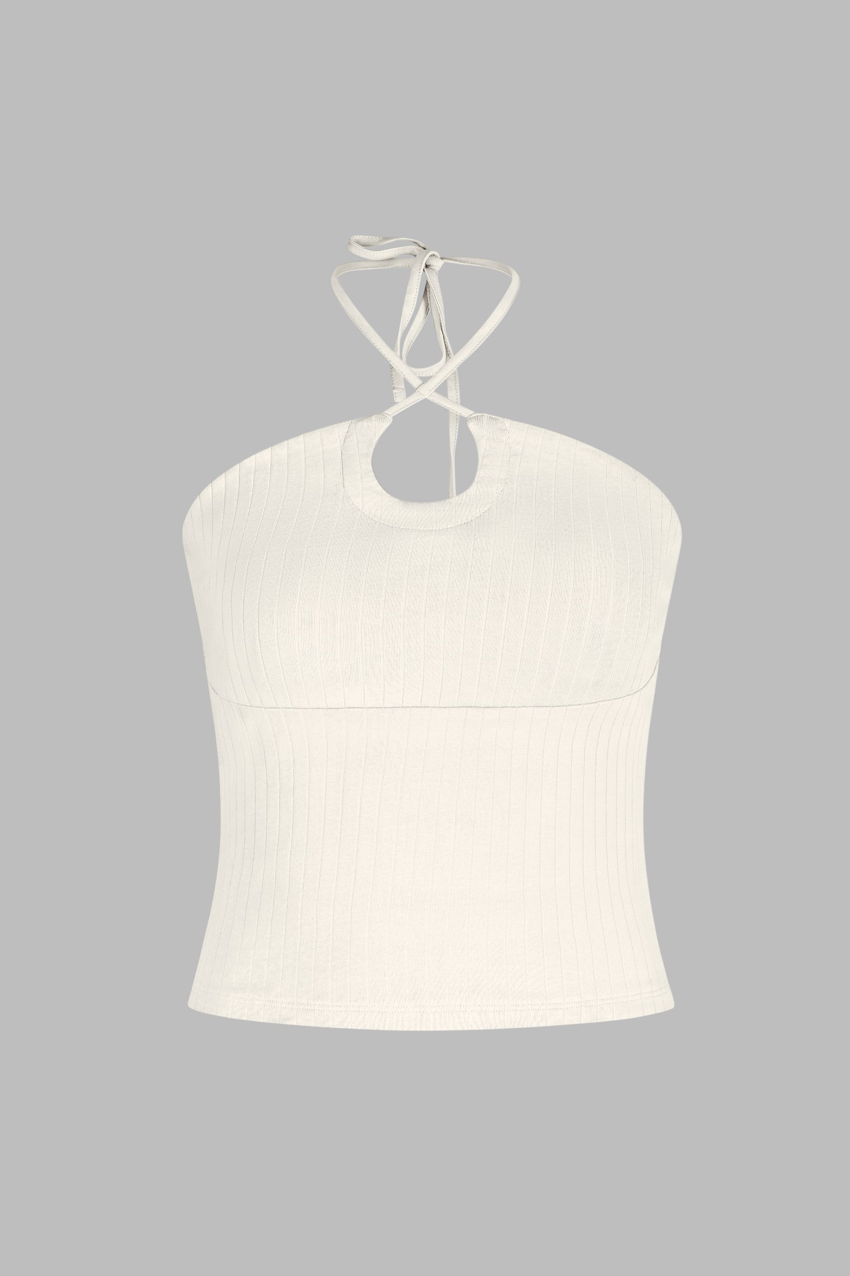 Halter Neck Ribbed Cami Vest Top