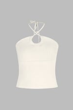 Halter Neck Ribbed Cami Vest Top