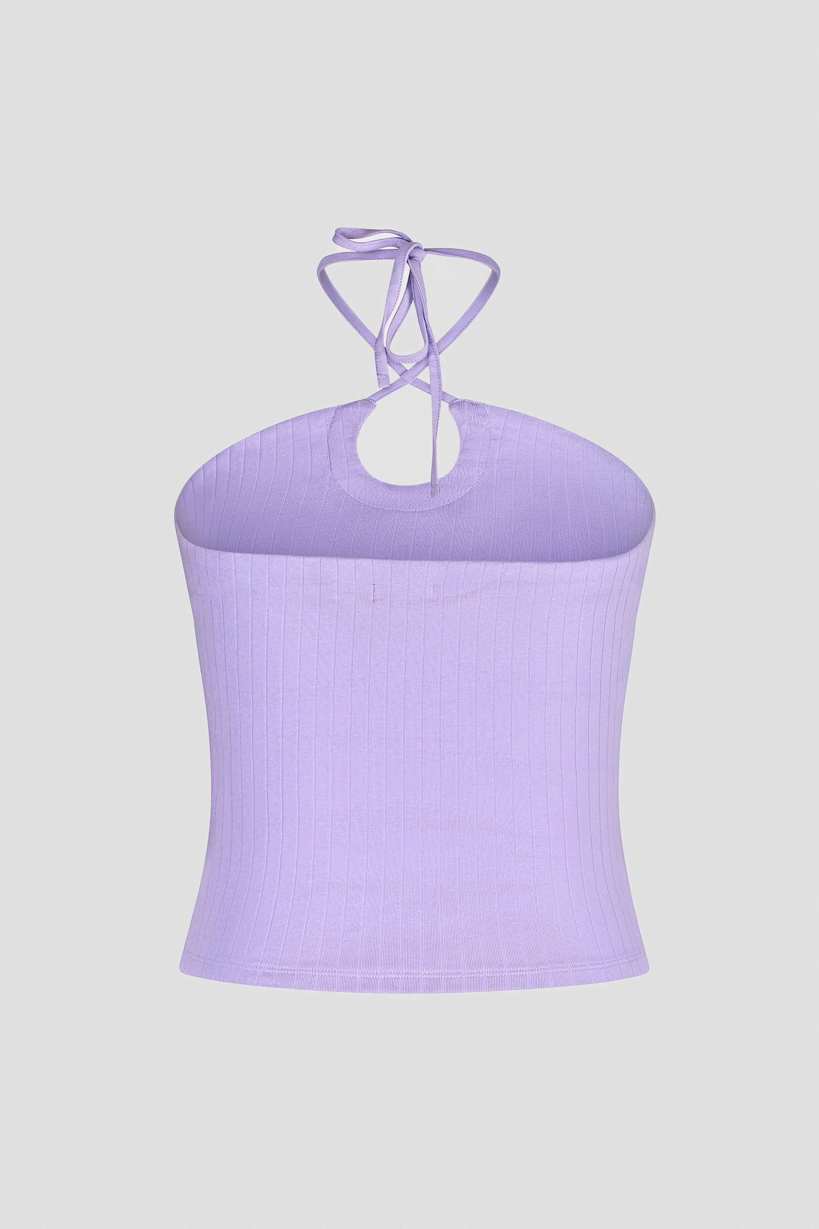 Halter Neck Ribbed Cami Vest Top