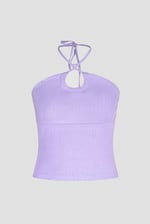 Halter Neck Ribbed Cami Vest Top