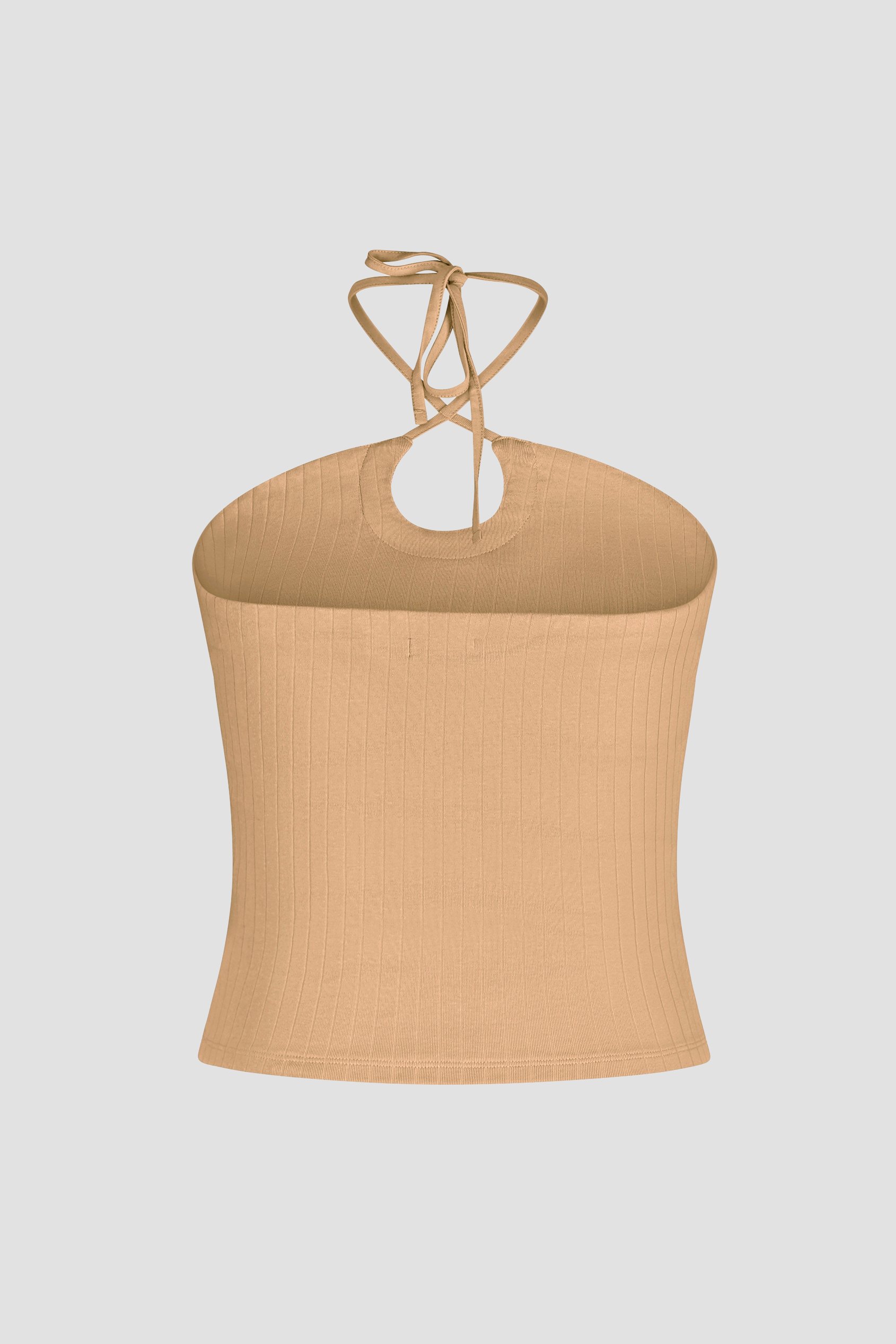 Halter Neck Ribbed Cami Vest Top
