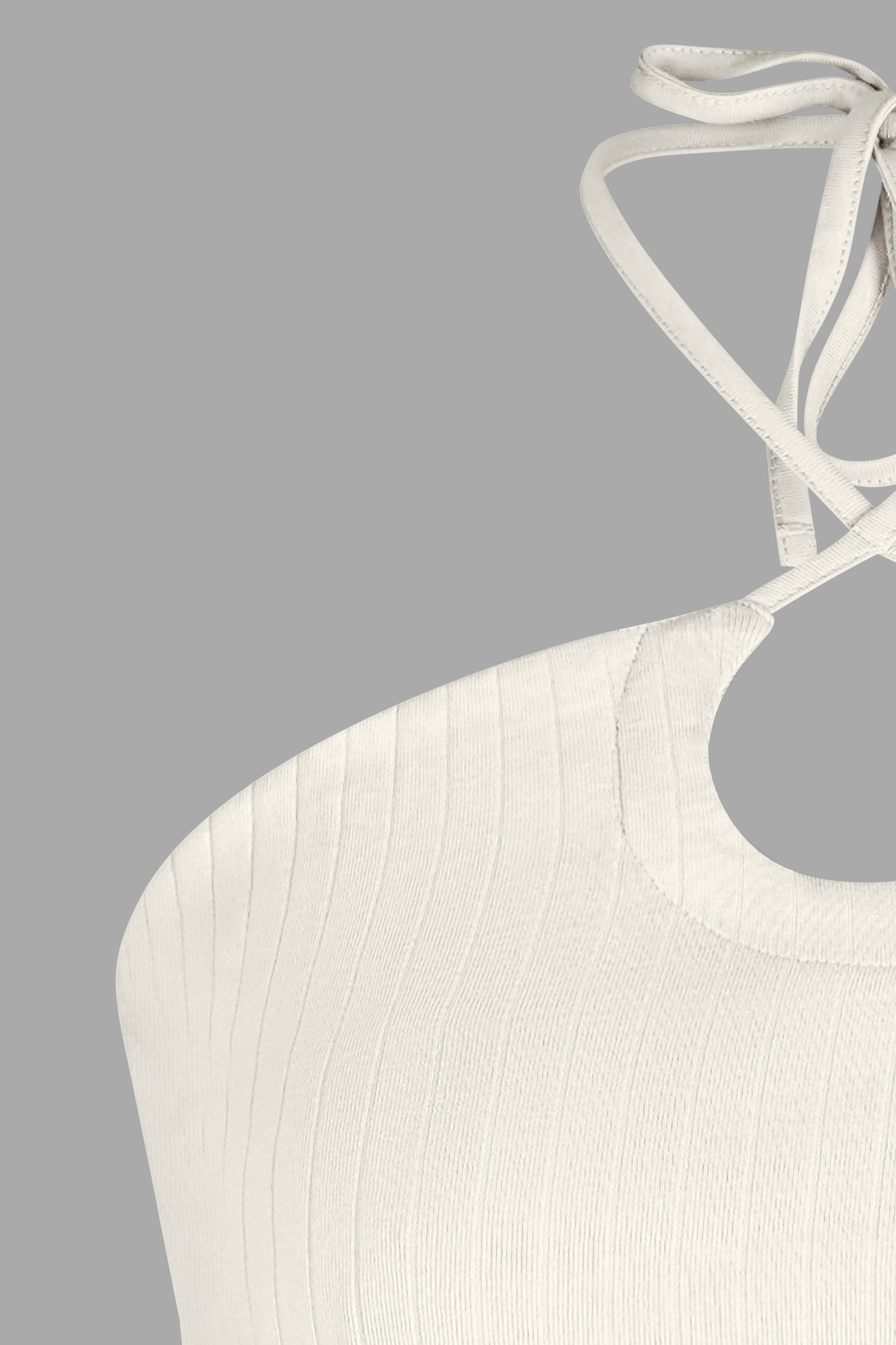 Halter Neck Ribbed Cami Vest Top