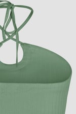 Halter Neck Ribbed Cami Vest Top