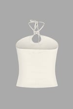 Halter Neck Ribbed Cami Vest Top