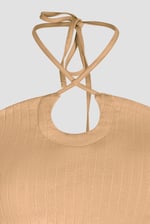 Halter Neck Ribbed Cami Vest Top