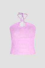 Halter Neck Ribbed Cami Vest Top