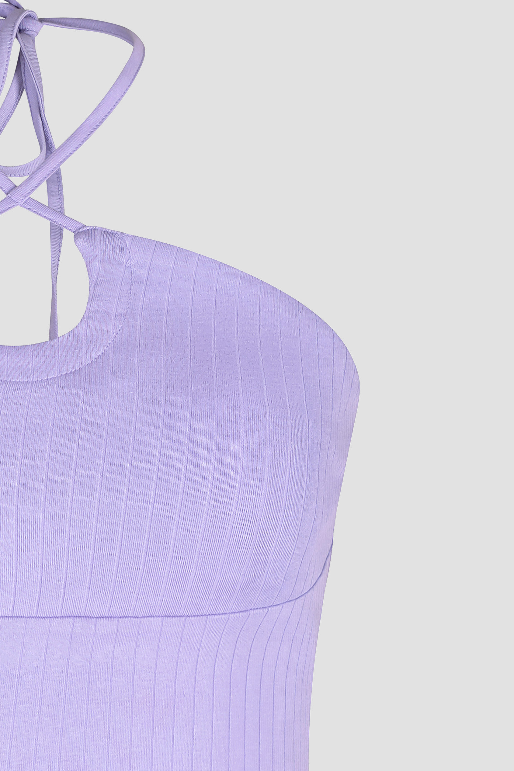 Halter Neck Ribbed Cami Vest Top