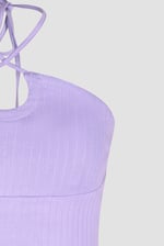 Halter Neck Ribbed Cami Vest Top