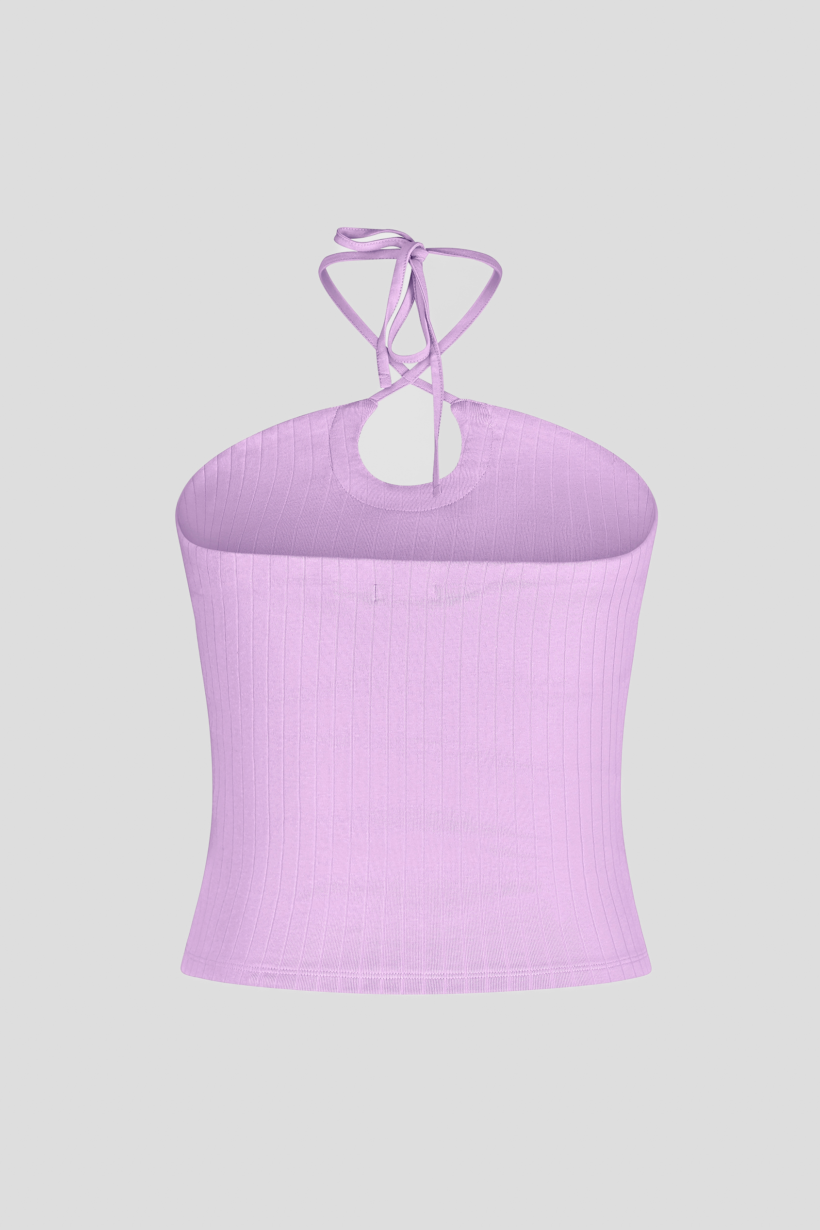 Halter Neck Ribbed Cami Vest Top