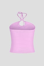 Halter Neck Ribbed Cami Vest Top