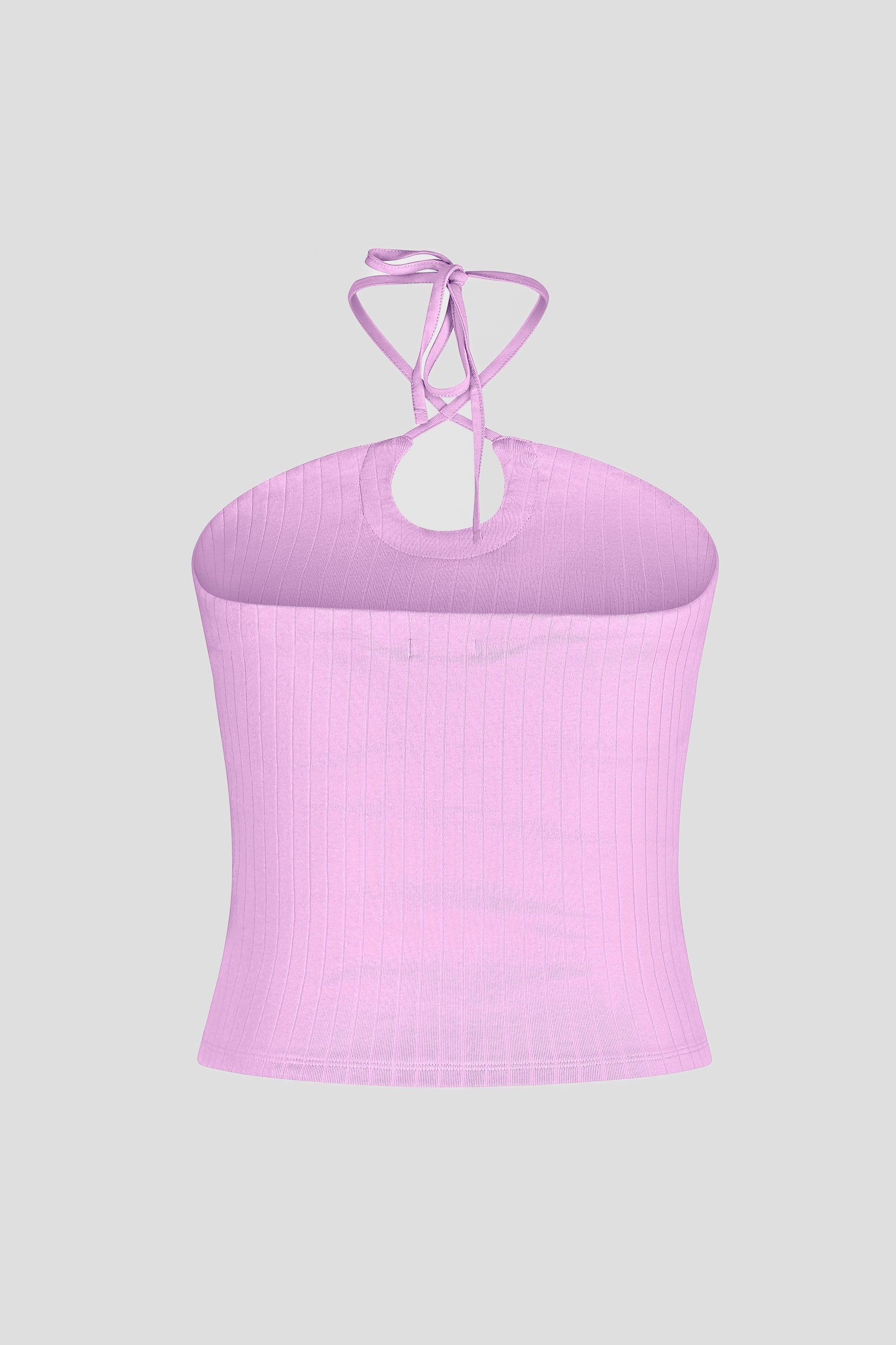 Halter Neck Ribbed Cami Vest Top