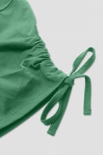 Ruched Sleeves Chest Printed T-Shirt