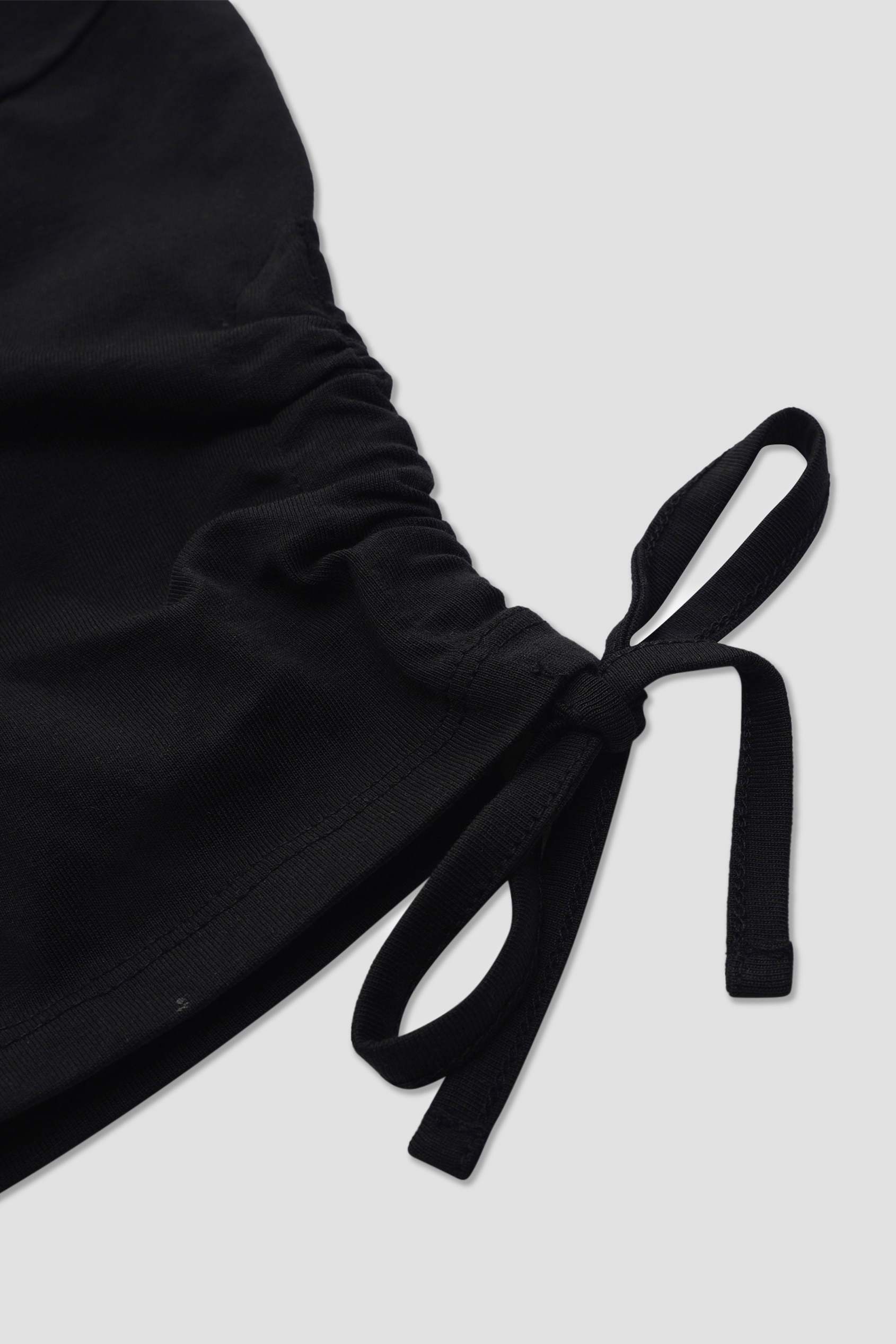 Ruched Sleeves Chest Printed T-Shirt