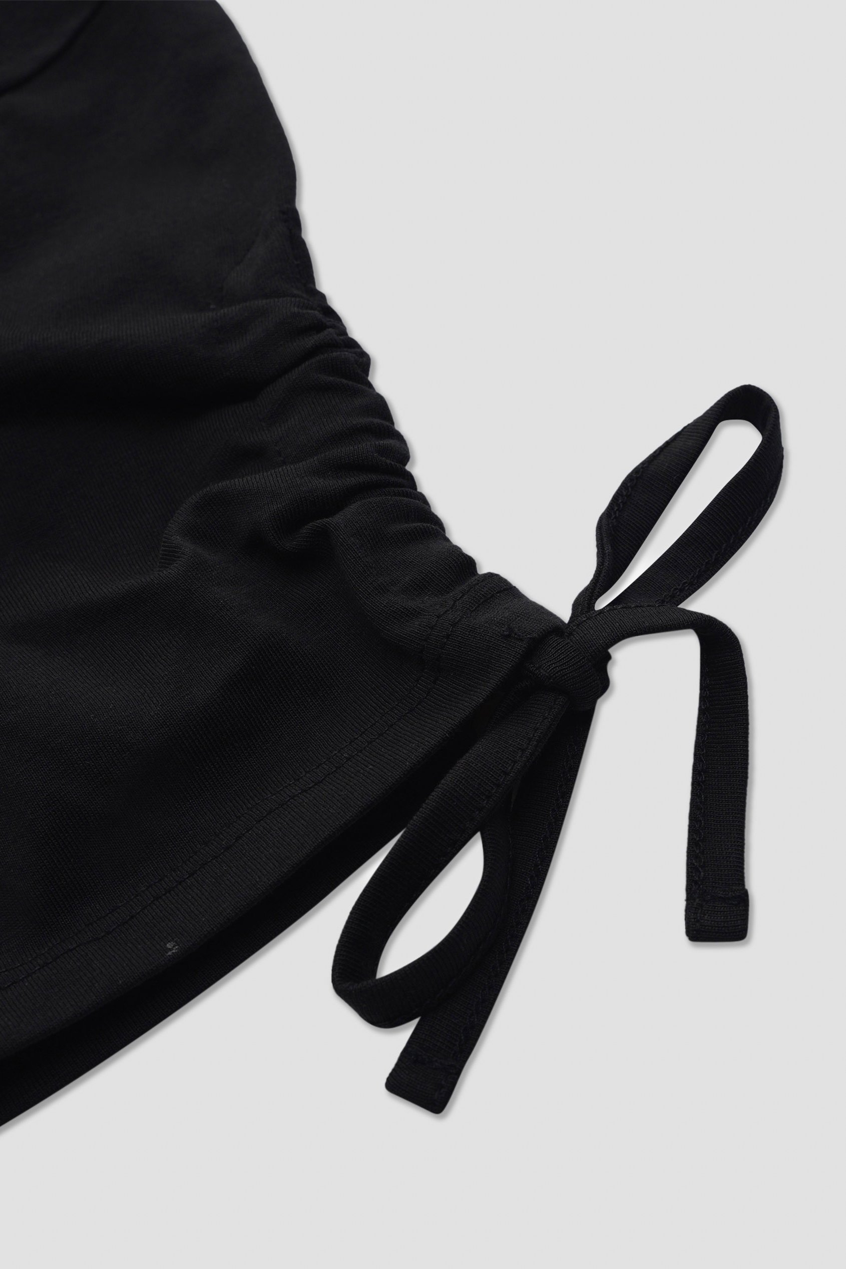 Ruched Sleeves Chest Printed T-Shirt