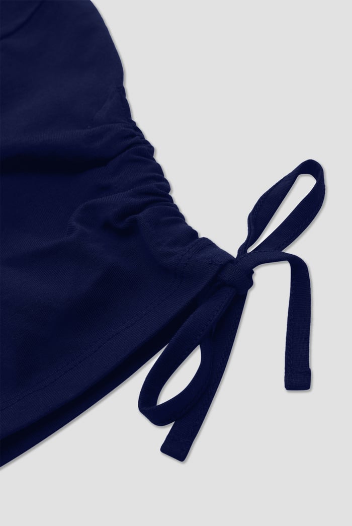 Ruched Sleeves Chest Printed T-Shirt