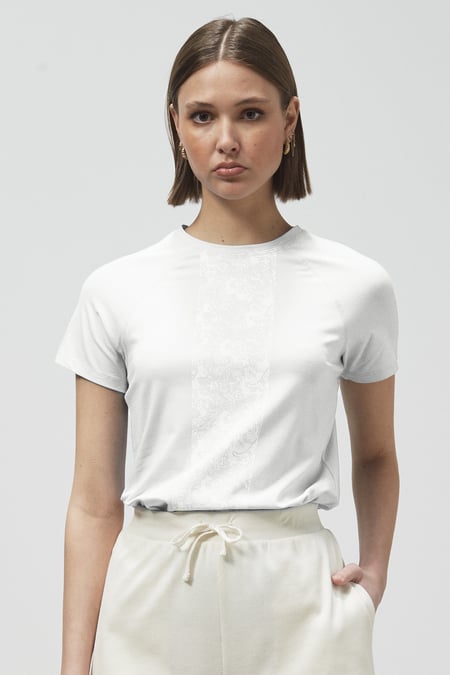 Patch Print Short Sleeve Raglan T-shirts