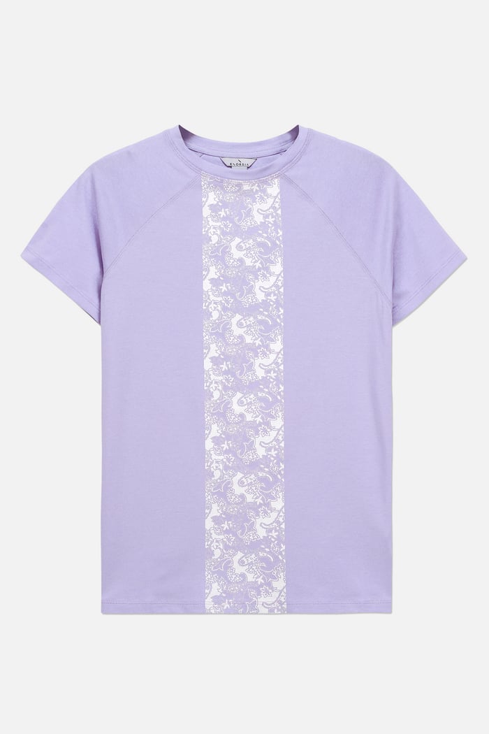 Patch Print Short Sleeve Raglan T-shirts