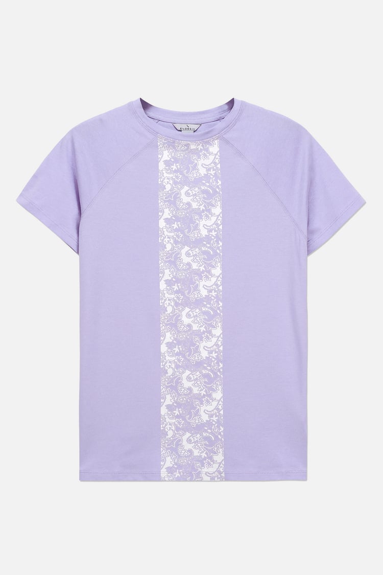 Patch Print Short Sleeve Raglan T-shirts