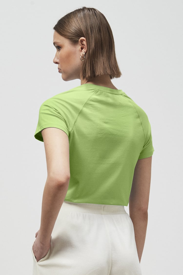 Patch Print Short Sleeve Raglan T-shirts