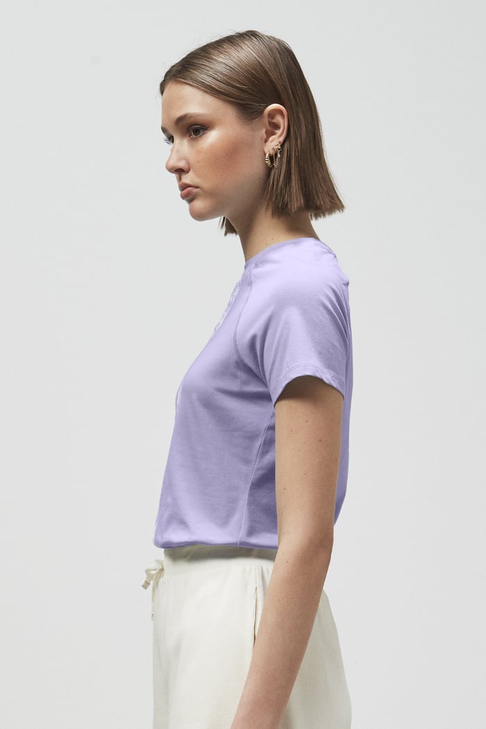 Patch Print Short Sleeve Raglan T-shirts