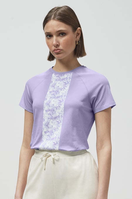 Green Patch Print Short Sleeve Raglan T-shirts