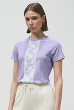 Patch Print Short Sleeve Raglan T-shirts