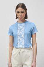 Patch Print Short Sleeve Raglan T-shirts