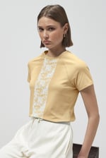 Patch Print Short Sleeve Raglan T-shirts