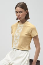 Patch Print Short Sleeve Raglan T-shirts