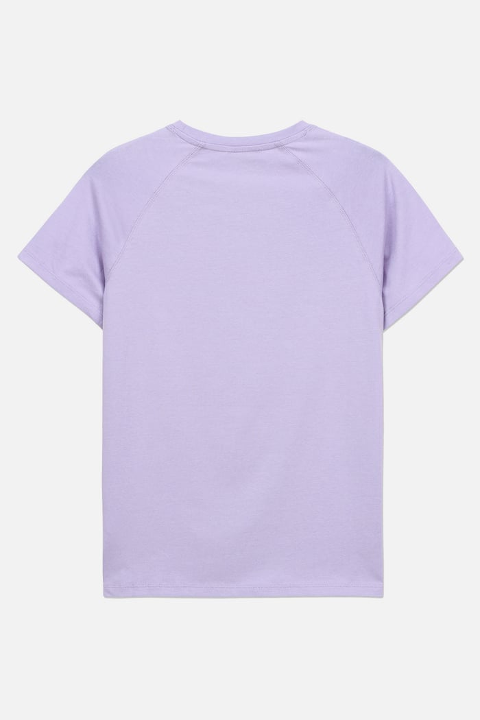 Patch Print Short Sleeve Raglan T-shirts