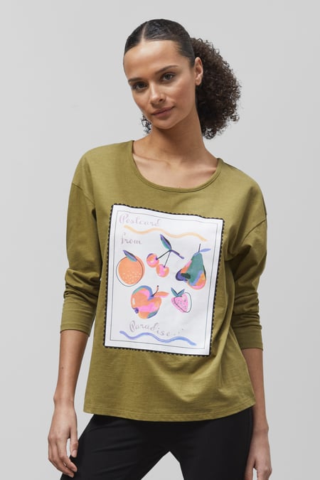 Pink Post Card Printed T-Shirt