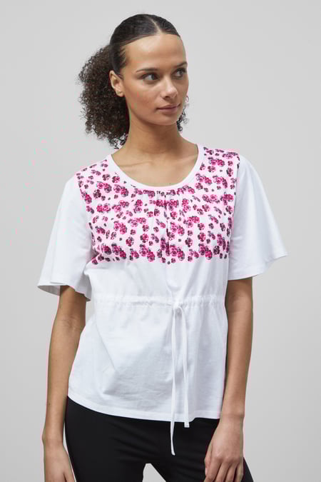 Yellow Floral Chest Print T-Shirt